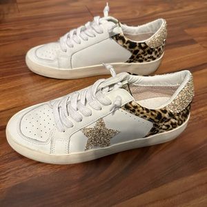 Vintage Havana Women’s Norah White and Leopard Sneakers